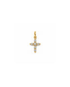 14k gold mini diamond cross pendant