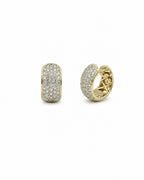 14k gold multi-row pavé diamond huggie earrings