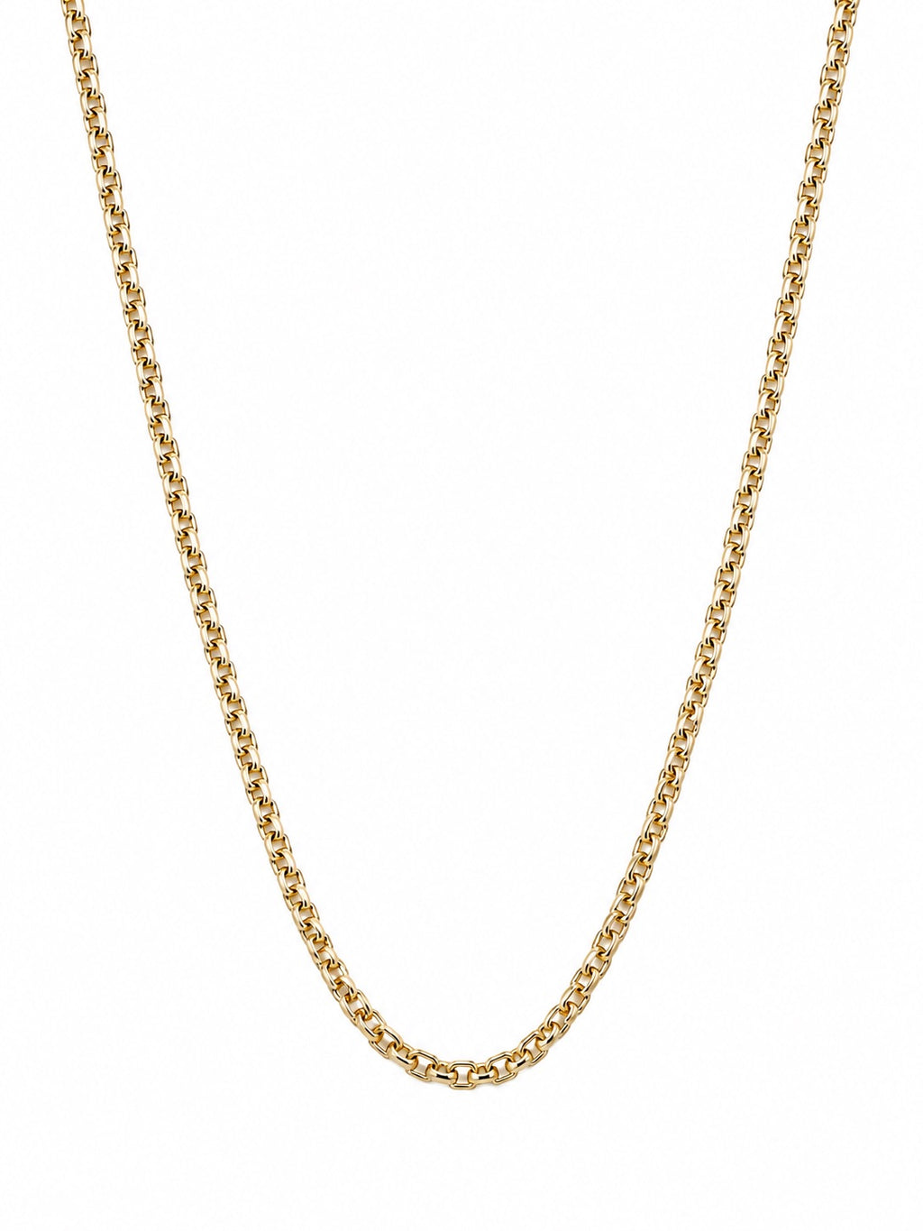 14k gold oval rolo chain necklace