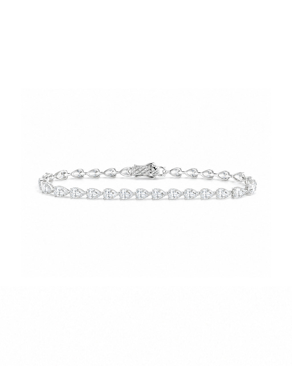 14k gold pear diamond tennis bracelet, lab-grown