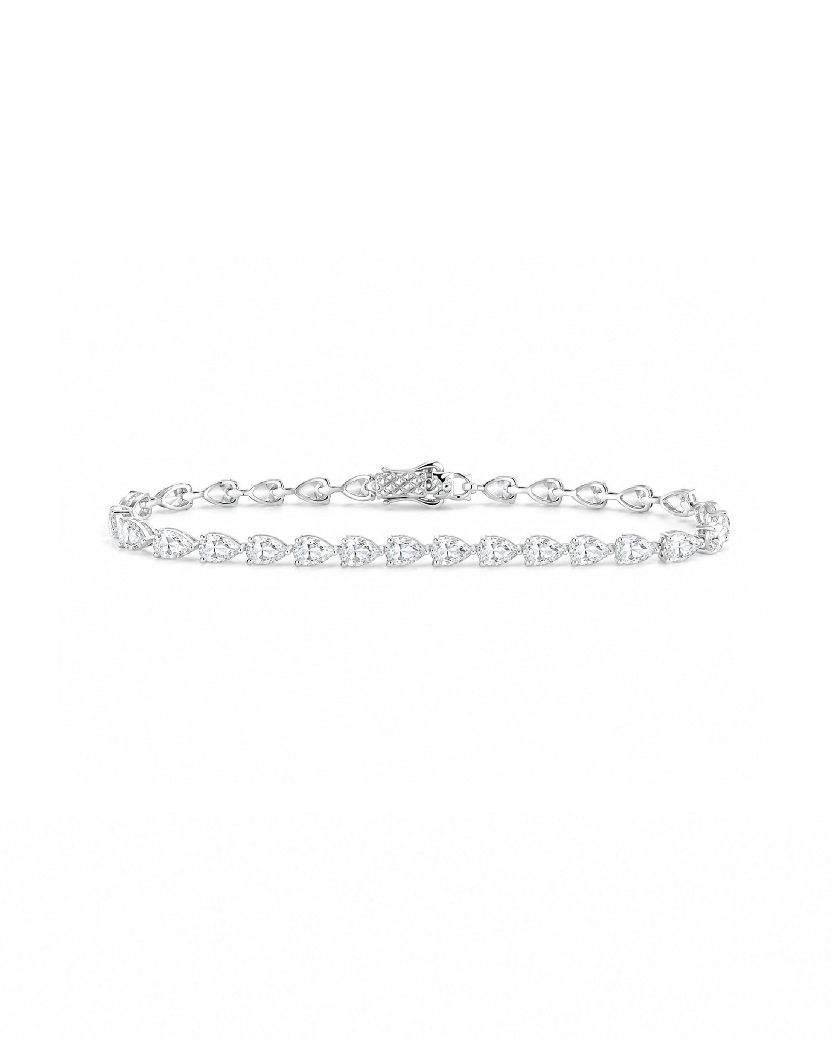 14k gold pear diamond tennis bracelet, lab-grown