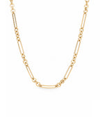 14k gold rolo and paperclip mixed chain necklace
