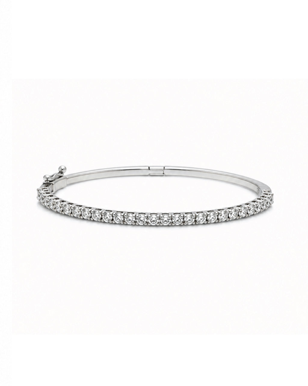 14k white gold diamond bangle bracelet