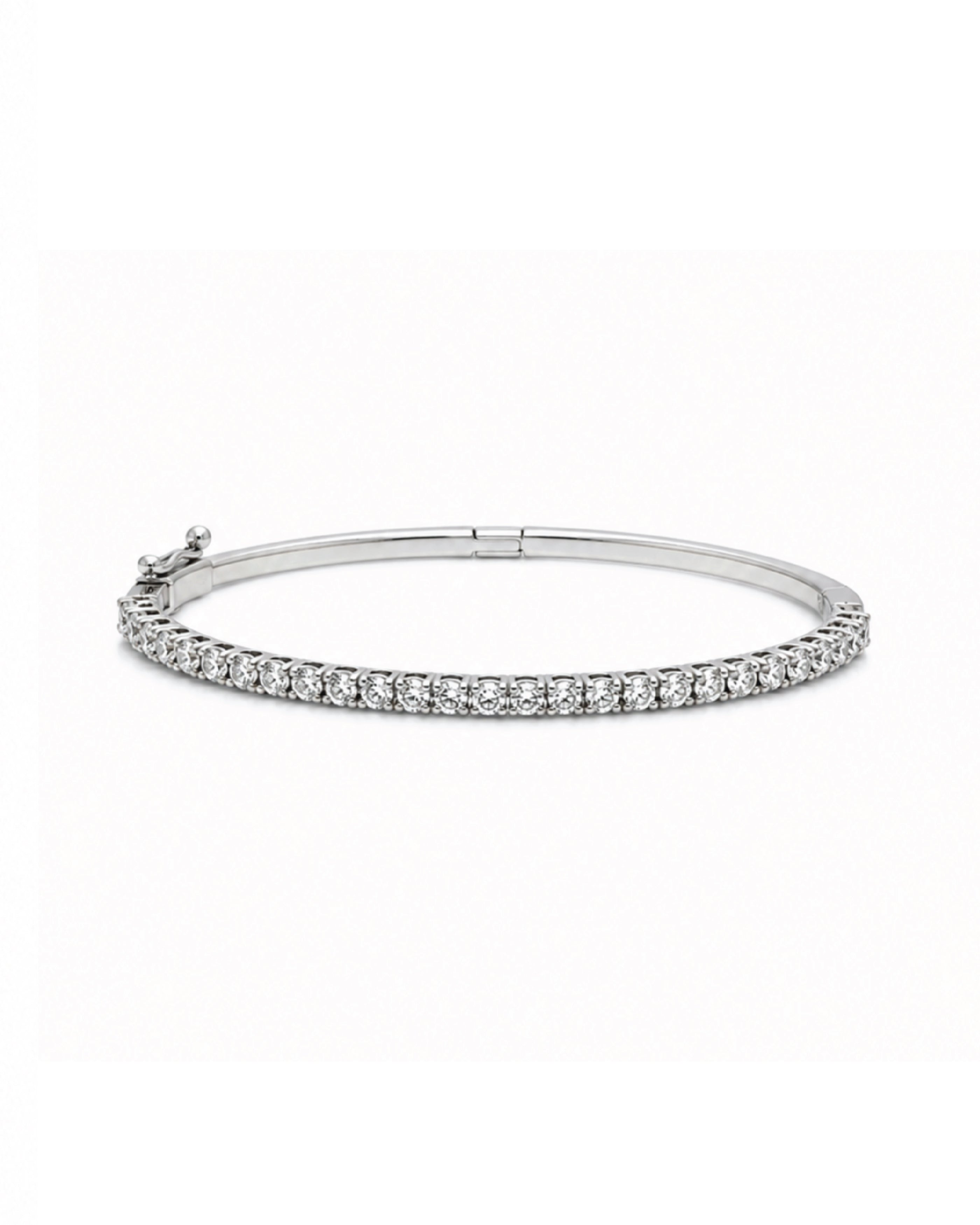 14k white gold diamond bangle bracelet