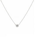 14k white gold diamond bezel necklace