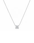14k white gold solitaire diamond necklace