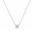 14k white gold solitaire diamond necklace