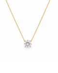 14k yellow gold 1ct solitaire diamond necklace