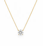 14k yellow gold 1ct solitaire diamond necklace