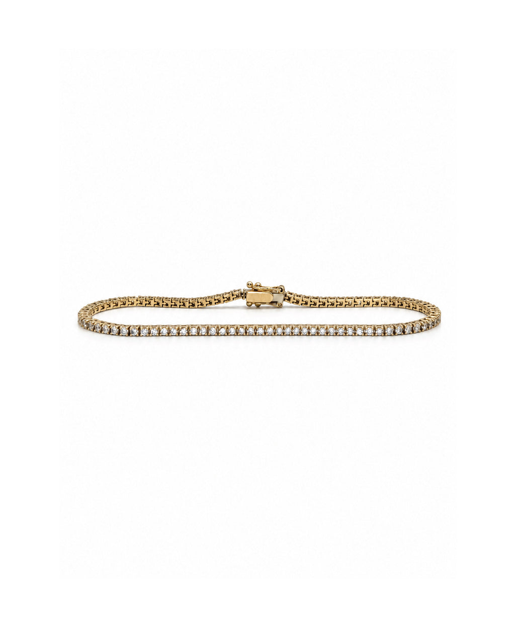 18k gold mini natural diamond tennis bracelet