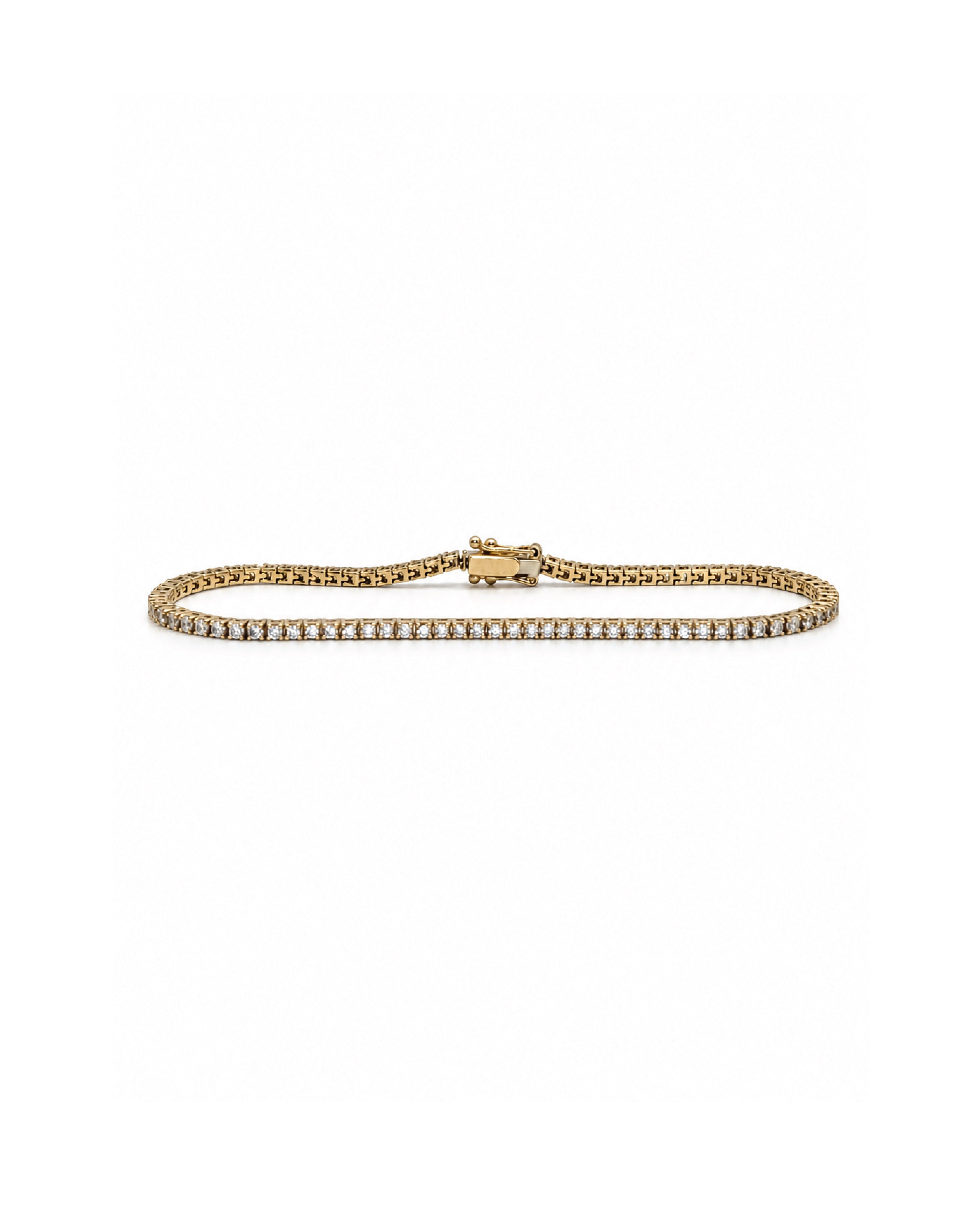 18k gold mini natural diamond tennis bracelet