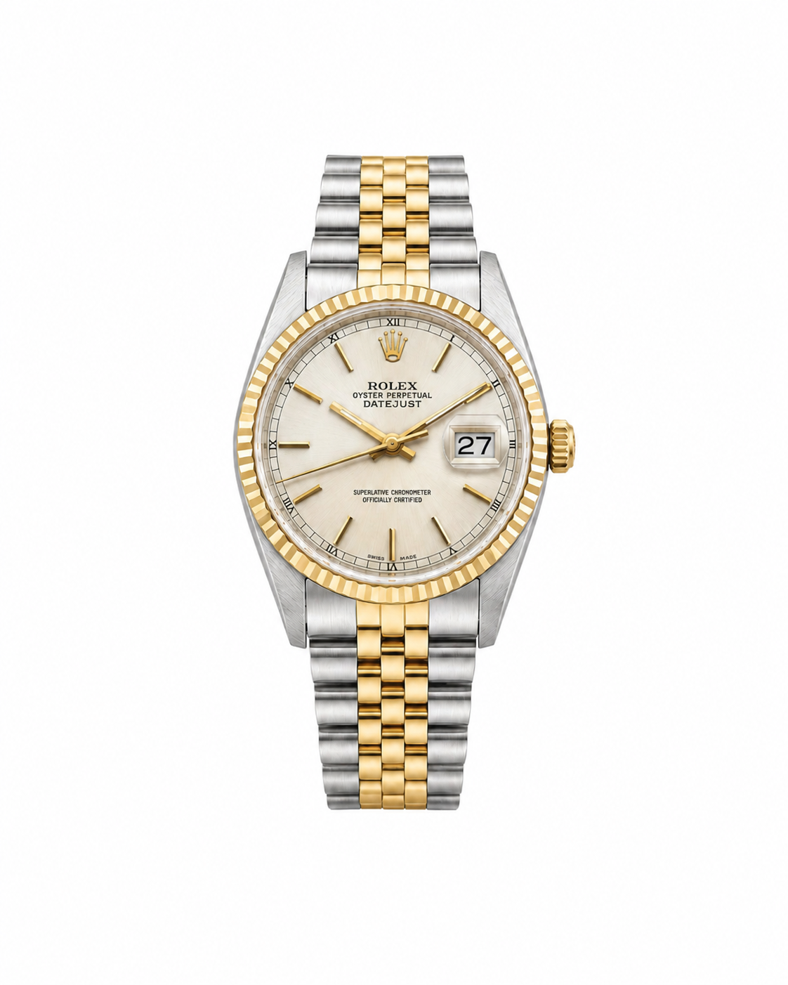 1978 Rolex Datejust 36mm two-tone champagne dial watch, Jubilee bracelet