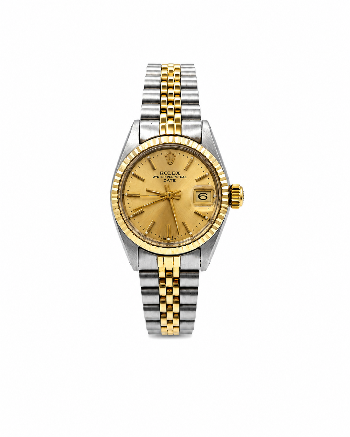 1989 Rolex Datejust 26mm two-tone champagne dial watch, Jubilee bracelet
