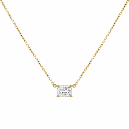 Natural Radiant Solitaire Necklace
