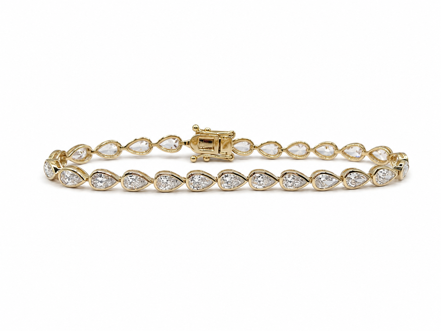 Bezel Pear Tennis Bracelet