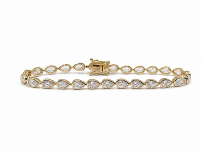 Bezel Pear Tennis Bracelet