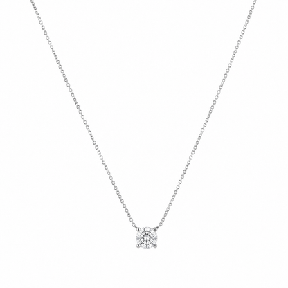 White Gold Solitaire Diamond Necklace