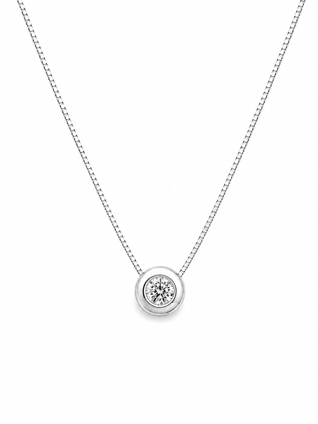 Vintage Donut Bezel Diamond Necklace