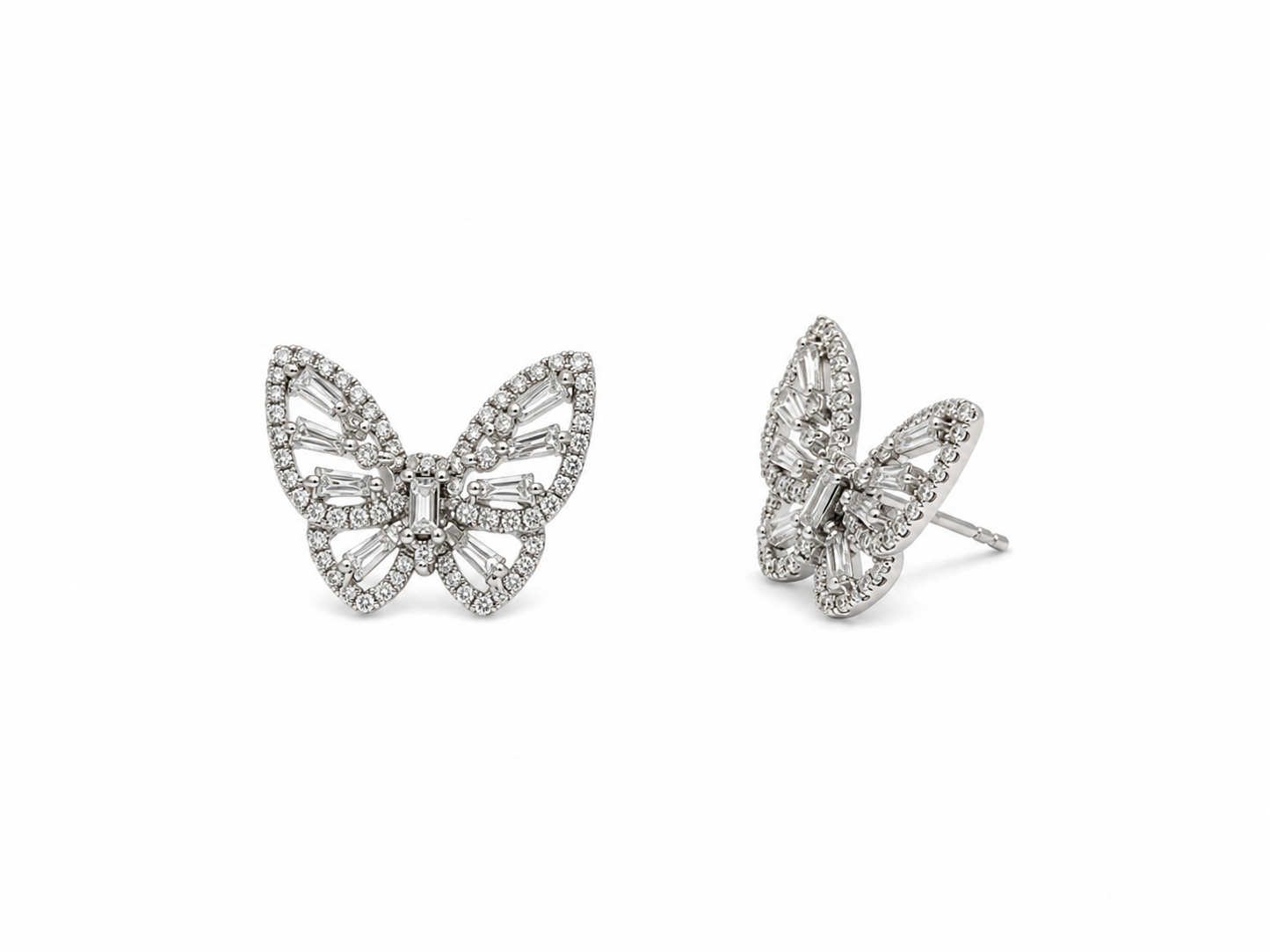 Diamond Butterfly Studs