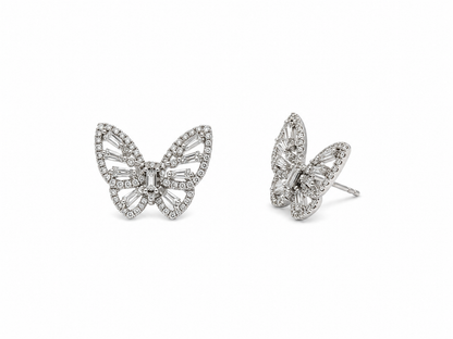 Diamond Butterfly Studs