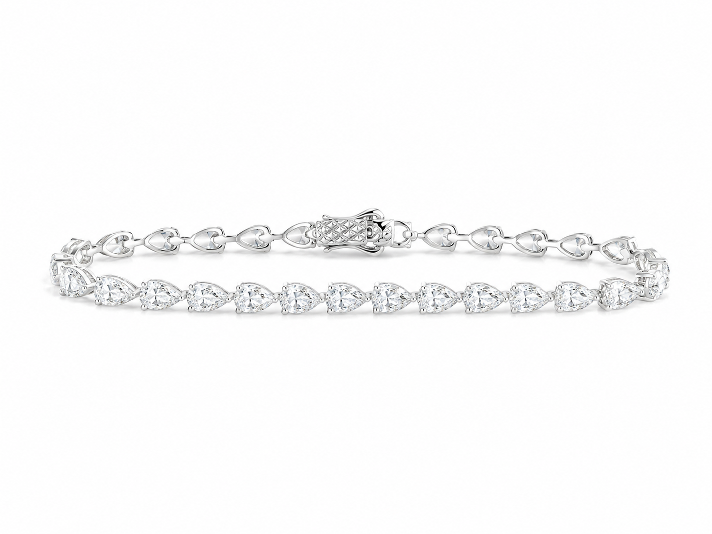 Lab Pear Tennis Bracelet