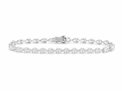 Lab Pear Tennis Bracelet