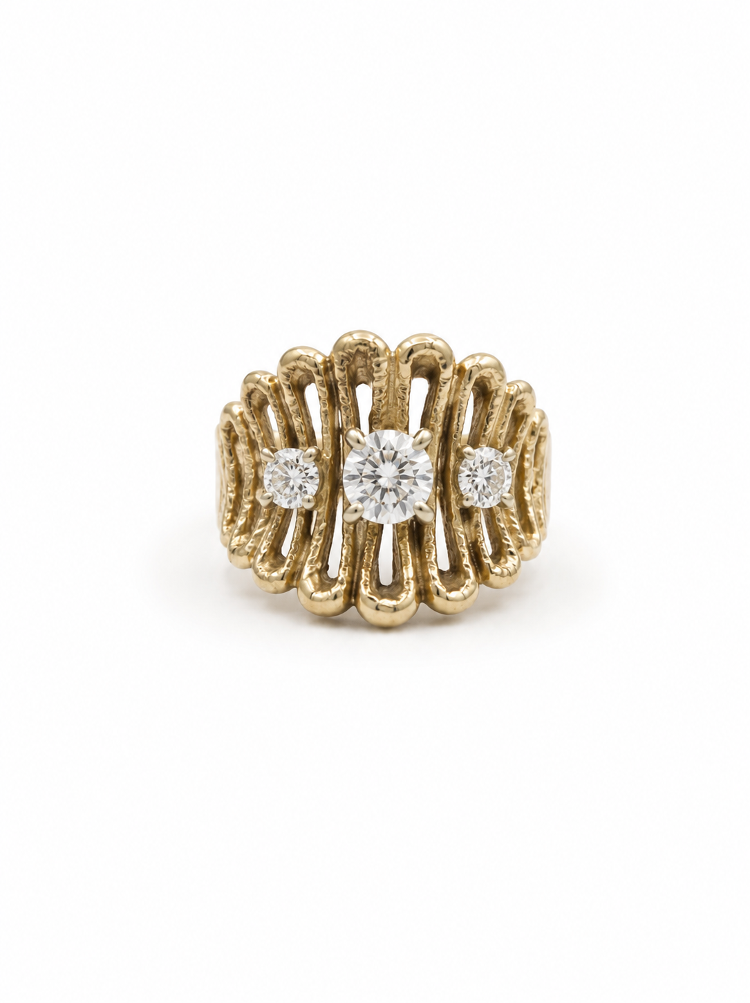 Vintage Diamond Scalloped Ring