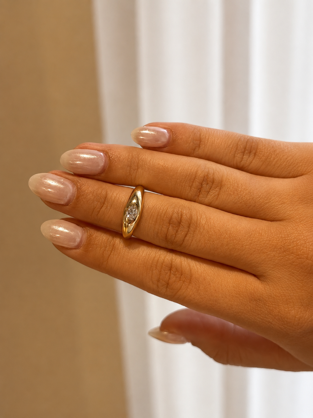 Pear Diamond Dome Ring