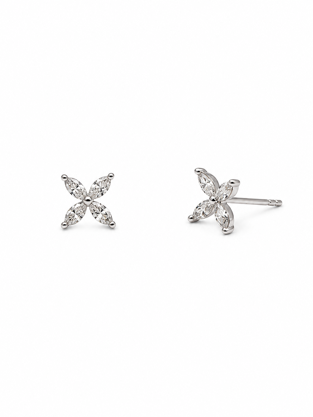 Marquise Diamond Flower Studs