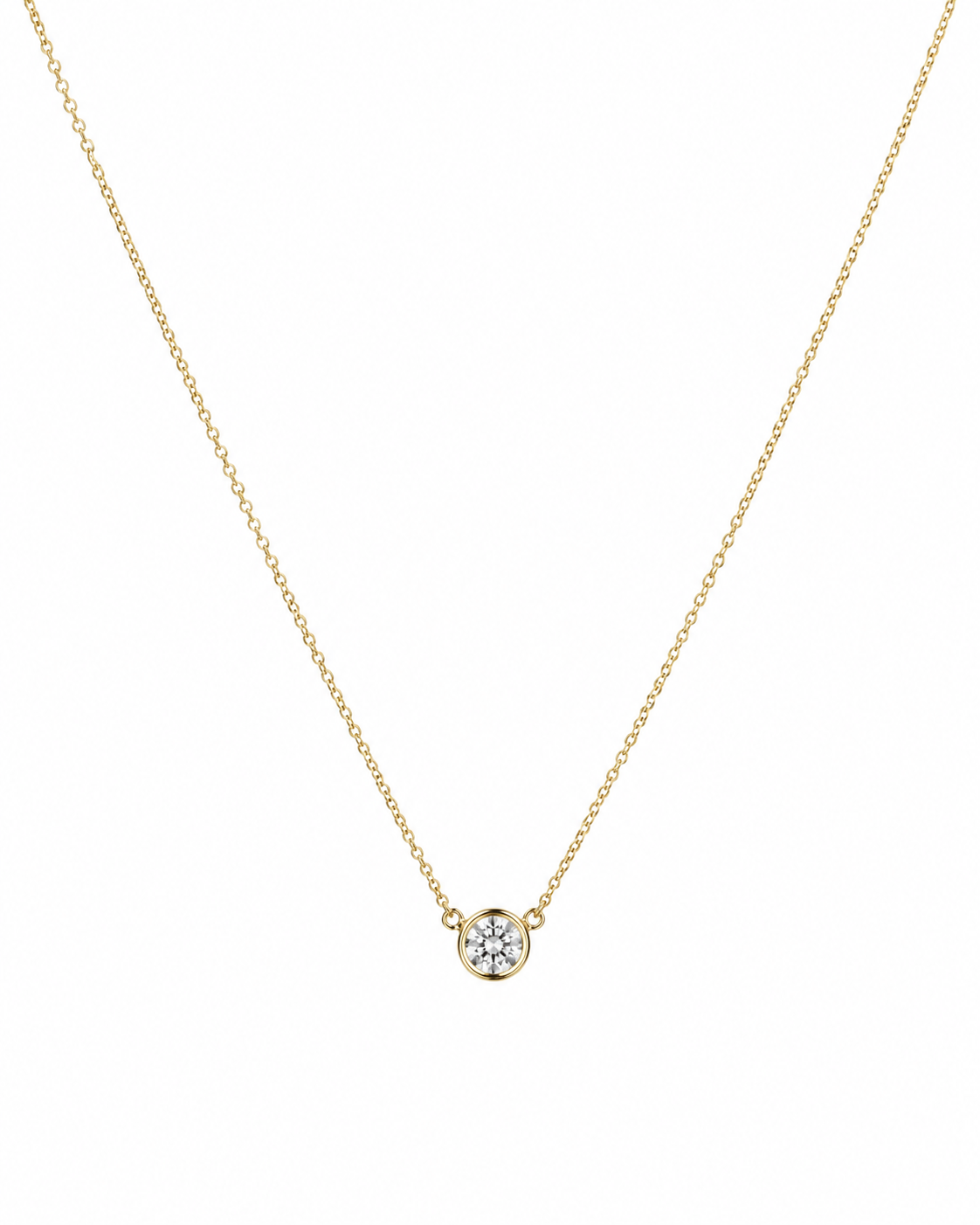 Yellow Gold Bezel Diamond Necklace