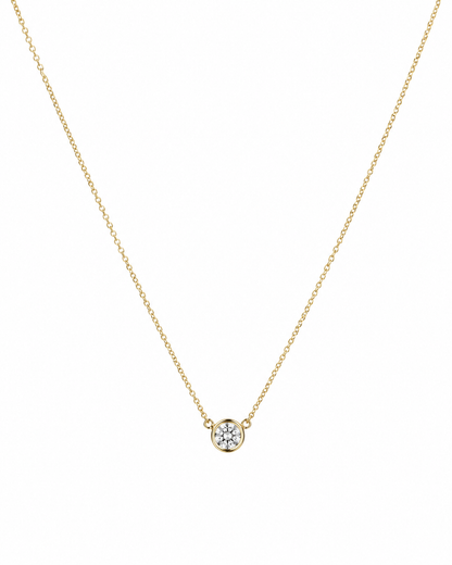 Yellow Gold Bezel Diamond Necklace