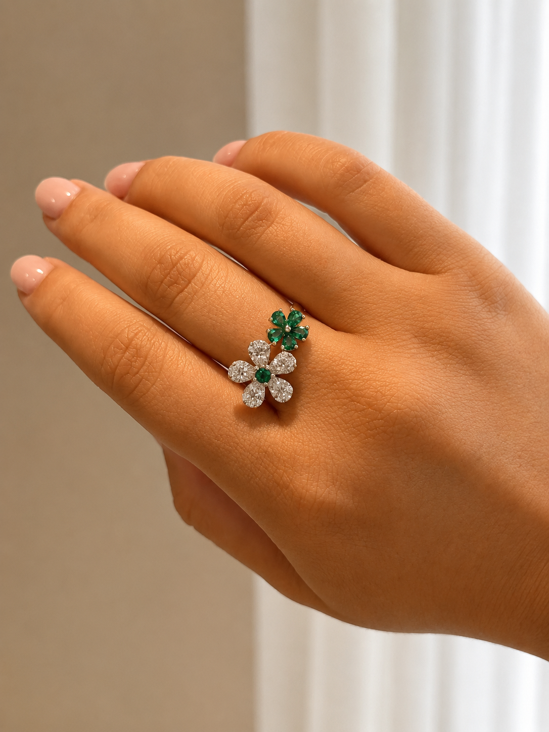 Emerald Fleur Ring