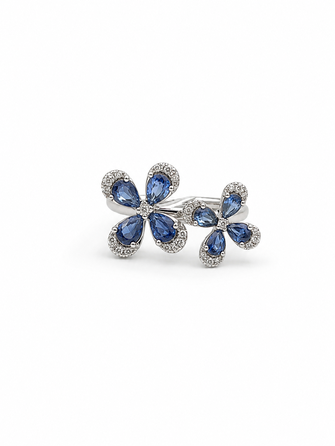 Blue Sapphire Fleur Ring
