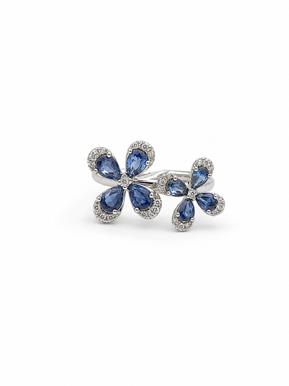 Blue Sapphire Fleur Ring