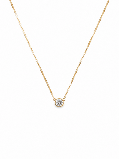 Fancy Yellow Diamond Bezel Necklace