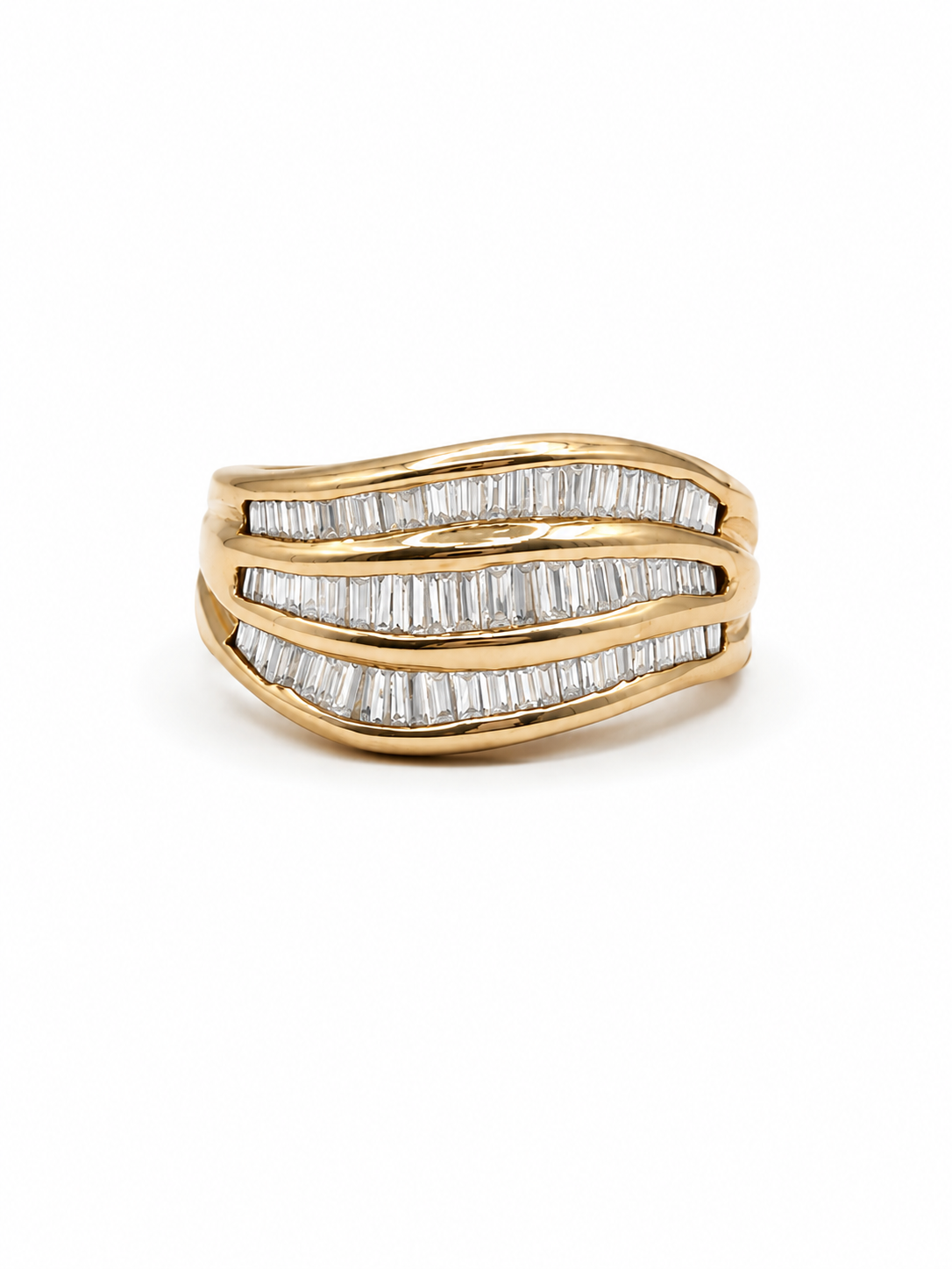 Vintage Baguette Wave Ring