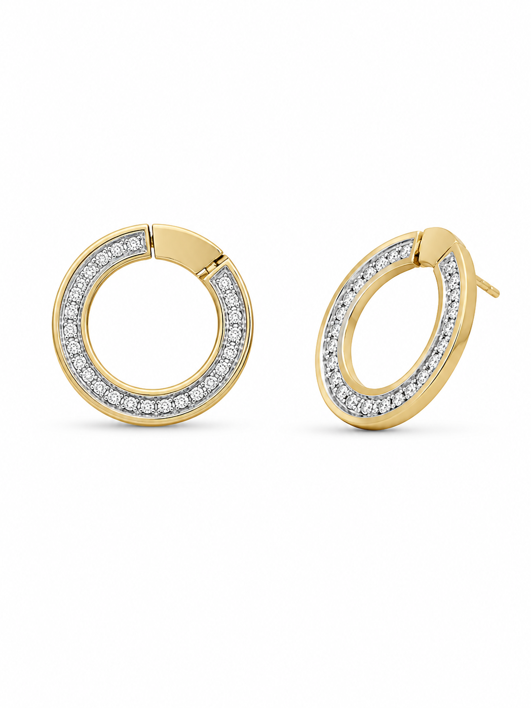 Vintage Diamond Disc Earrings