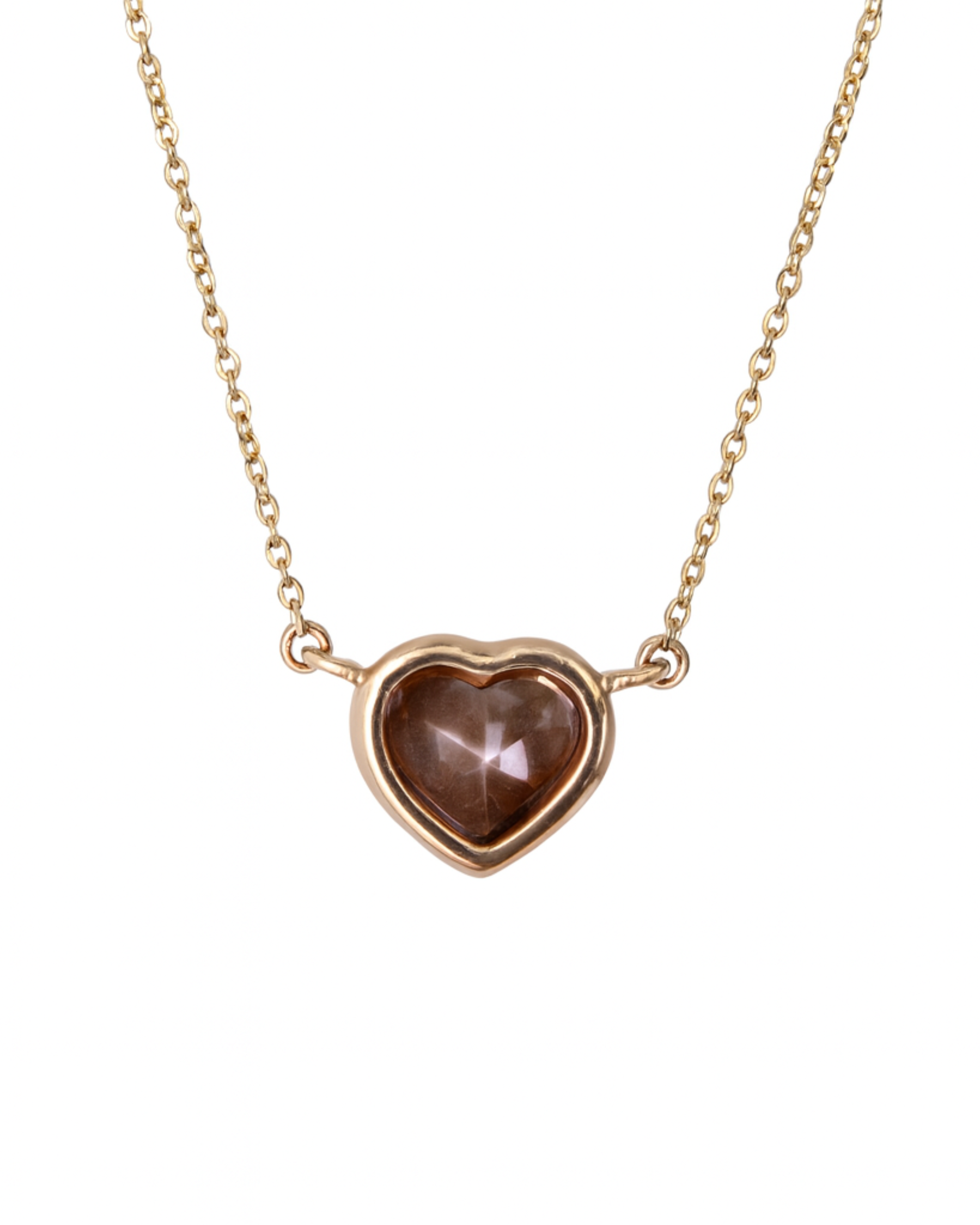 Pink Diamond Heart Shaped Necklace
