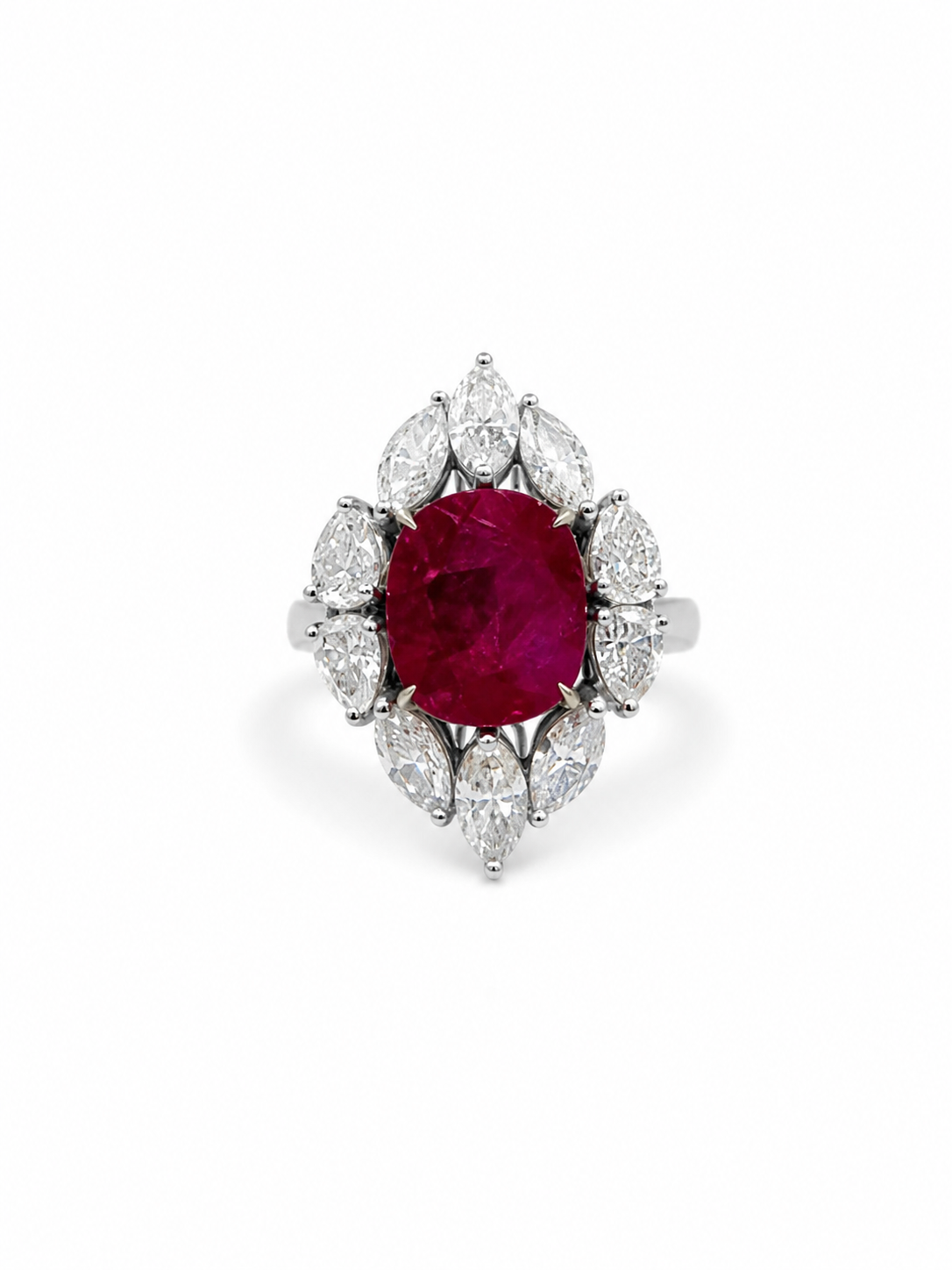 Vintage Ruby and Diamond Cocktail Ring