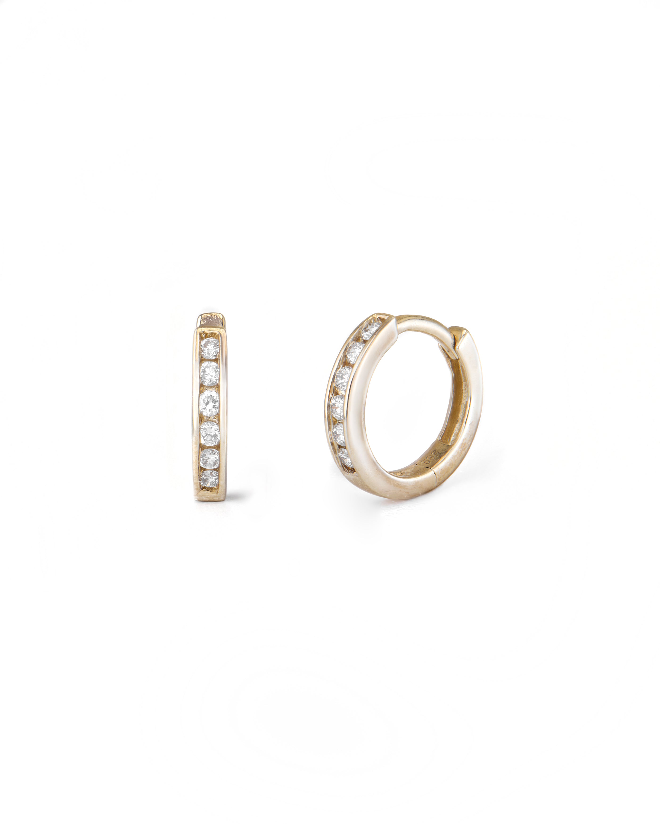 Channel Set Diamond Huggies