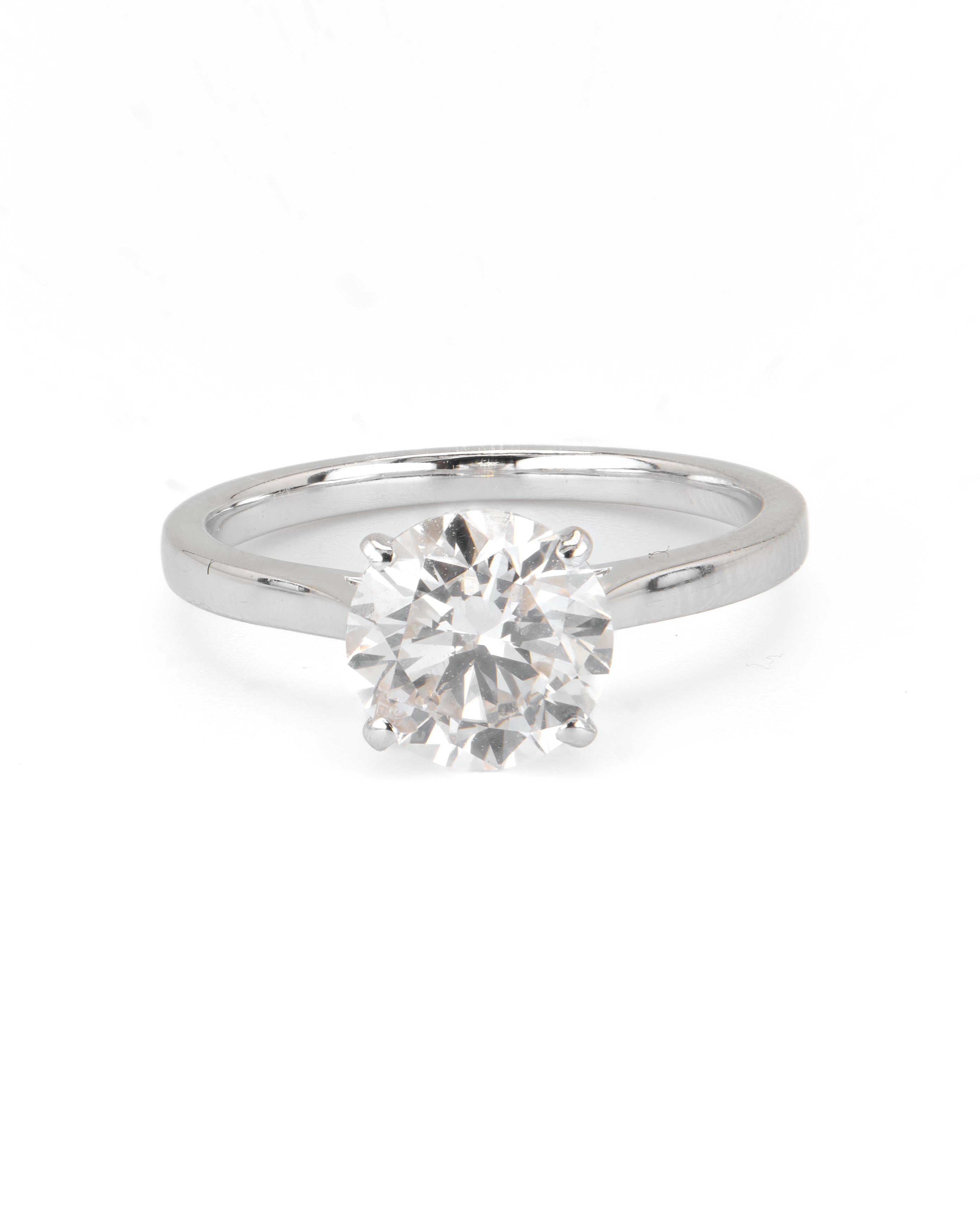 1.70 CT Round Cathedral Solitaire Engagement Ring