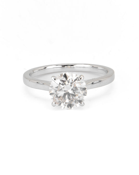 1.70 CT Round Cathedral Solitaire Engagement Ring