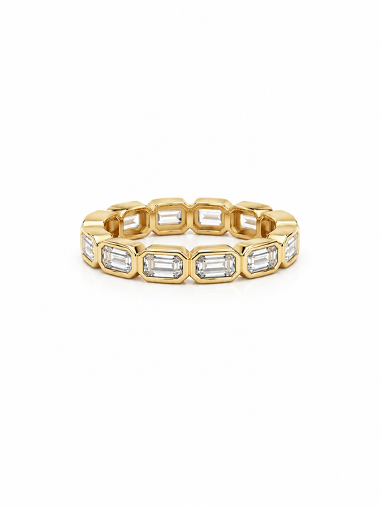 Emerald Bezel Eternity Band