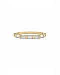 Baguette diamond wedding band, two-tone gold