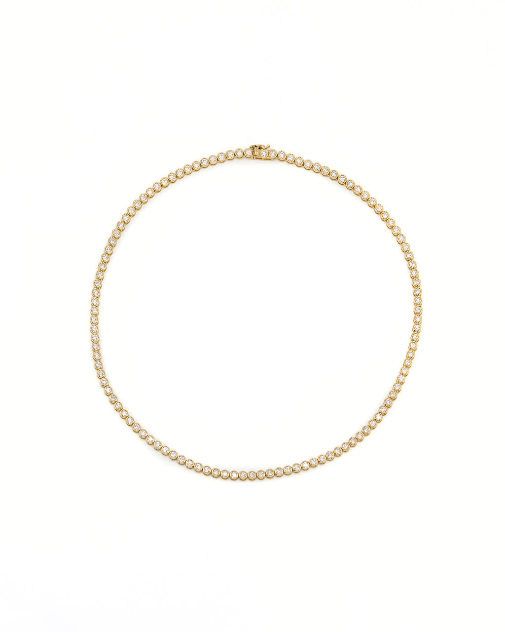 Bezel Diamonds Tennis Necklace
