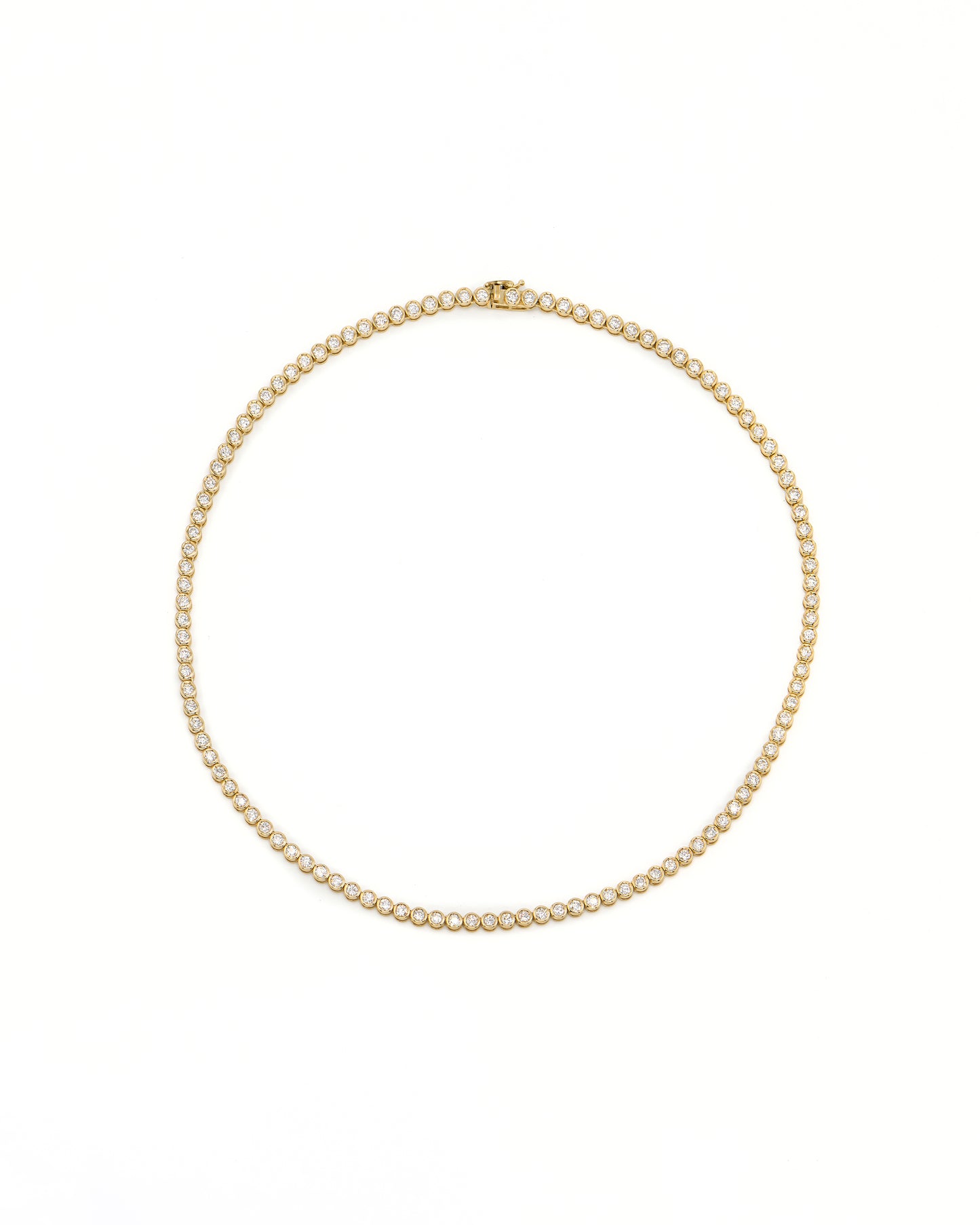 Bezel Diamonds Tennis Necklace