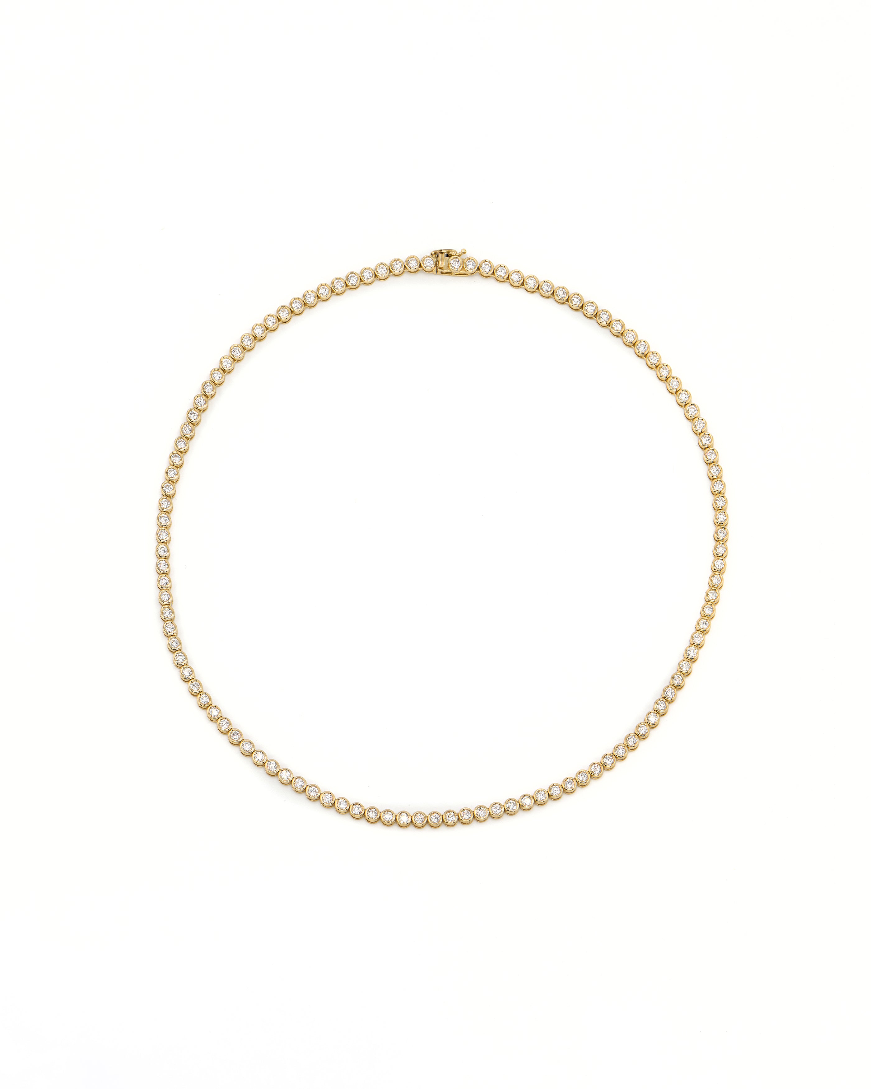 Bezel Diamonds Tennis Necklace