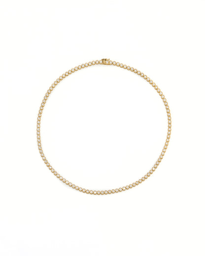 Bezel Diamonds Tennis Necklace