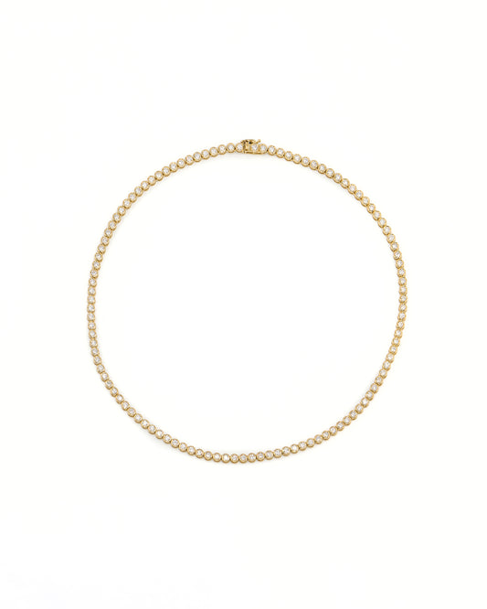 Bezel Diamonds Tennis Necklace