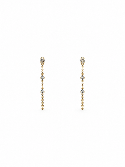 Diamond Chain Back Earrings